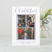 Oh What Fun Kerstmis Aangepast Feestdagenkaart (Staand voorkant)