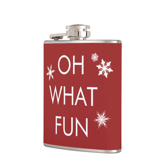 Oh What Fun Kerstmis Snowflake Flask - Red Heupfles (Links)