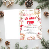 Oh What Fun,Kind Christma Holiday Party Invitation Kaart