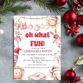 Oh What Fun,Kind Christma Holiday Party Invitation Kaart