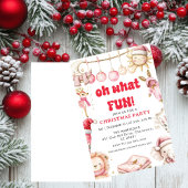 Oh What Fun,Kind Christma Holiday Party Invitation Kaart