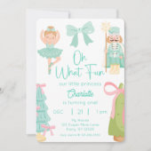 Oh What Fun Mint Nutcracker Birthday Kaart (Voorkant)