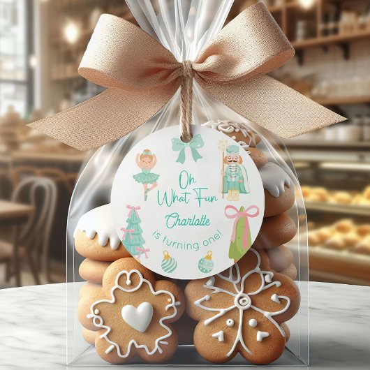 Oh What Fun Mint Nutcracker Birthday Ronde Sticker