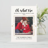 Oh What Fun Modern Christmas Feestdagenkaart (Staand voorkant)