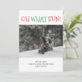 Oh What Fun Persoonlijke Kerstmis Feestdagenkaart (Staand voorkant)