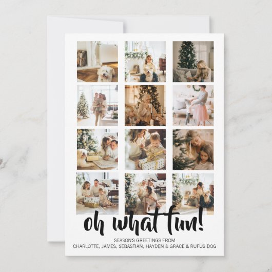 Oh What Fun Photo Kerstmis Aangepast Feestdagenkaart (Voorkant)
