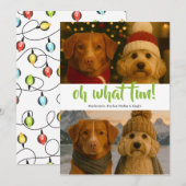 Oh What Fun Photo Kerstmis Aangepast Feestdagenkaart (Voorkant / Achterkant)