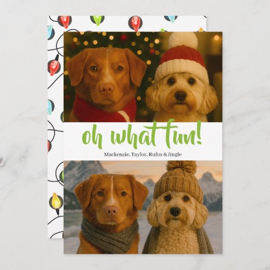 Oh What Fun Photo Kerstmis Aangepast Feestdagenkaart (Voorkant / Achterkant)
