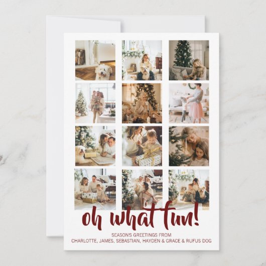 Oh What Fun Photo Kerstmis Aangepast Feestdagenkaart (Voorkant)