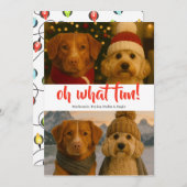 Oh What Fun Photo Kerstmis Aangepast Feestdagenkaart (Voorkant / Achterkant)