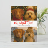 Oh What Fun Photo Kerstmis Aangepast Feestdagenkaart (Staand voorkant)