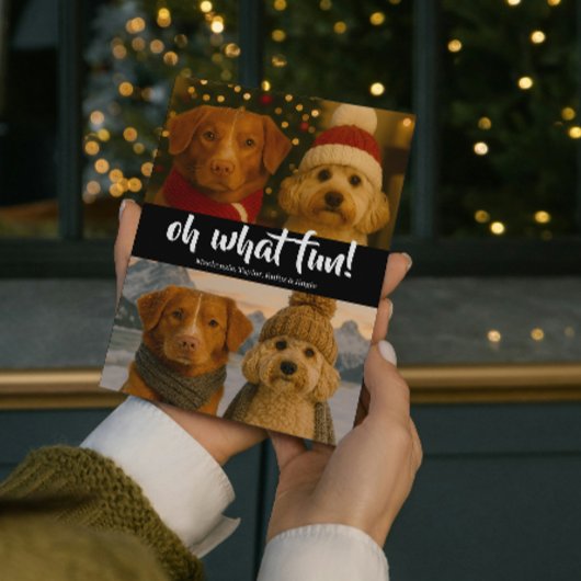 Oh What Fun Photo Kerstmis Aangepast Feestdagenkaart