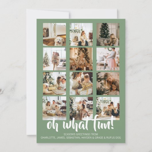 Oh What Fun Photo Kerstmis Aangepast Feestdagenkaart (Voorkant)