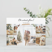 Oh What Fun Photo Kerstmis Aangepast Feestdagenkaart (Staand voorkant)