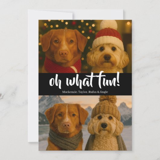 Oh What Fun Photo Kerstmis Aangepast Feestdagenkaart (Voorkant)