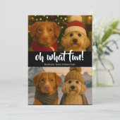 Oh What Fun Photo Kerstmis Aangepast Feestdagenkaart (Staand voorkant)