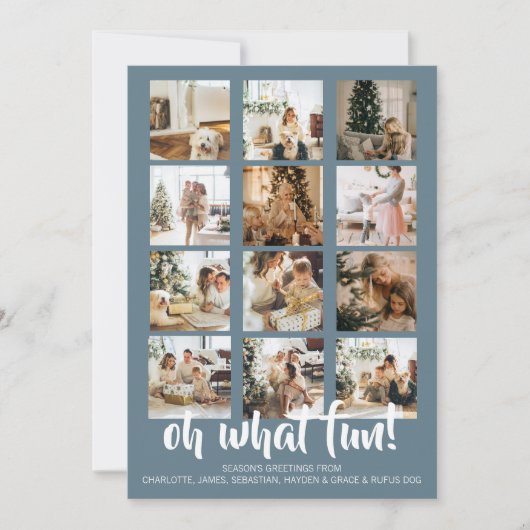 Oh What Fun Photo Kerstmis Aangepast Feestdagenkaart (Voorkant)