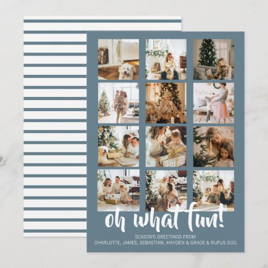 Oh What Fun Photo Kerstmis Aangepast Feestdagenkaart (Voorkant / Achterkant)