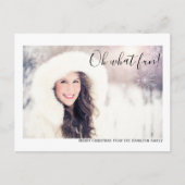 Oh What Fun Photo Merry Kerstmis Aangepast Briefkaart (Voorkant)