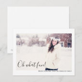 Oh What Fun Photo Merry Kerstmis Aangepast Briefkaart (Voorkant / Achterkant)