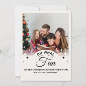 Oh What Fun Photo Modern Christmas Feestdagenkaart (Voorkant)