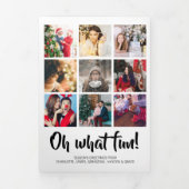 Oh What Fun Photo Personated Kerstmis Drieluik Wenskaart (Cover)