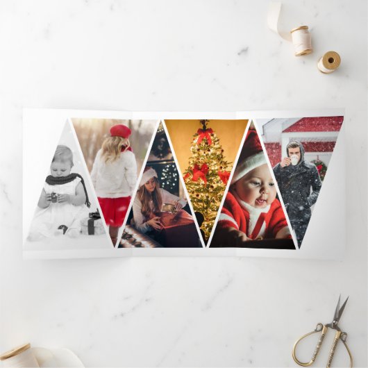 Oh What Fun Photo Personated Kerstmis Drieluik Wenskaart (Binnen)