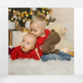 Oh What Fun Photo Personated Kerstmis Drieluik Wenskaart (Binnenkant midden)