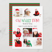 Oh What Fun Photo Template Kerstmis Feestdagenkaart (Voorkant / Achterkant)