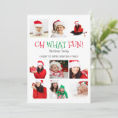 Oh What Fun Photo Template Kerstmis Feestdagenkaart (Staand voorkant)