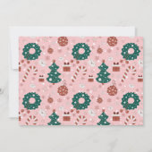 Oh What Fun Pink Black Kerstparty Foto Bedankkaart (Achterkant)