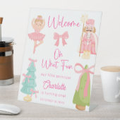 Oh What Fun Pink Nutcracker Birthday Welcome Reclamebord Met Voetstuk (Insitu)