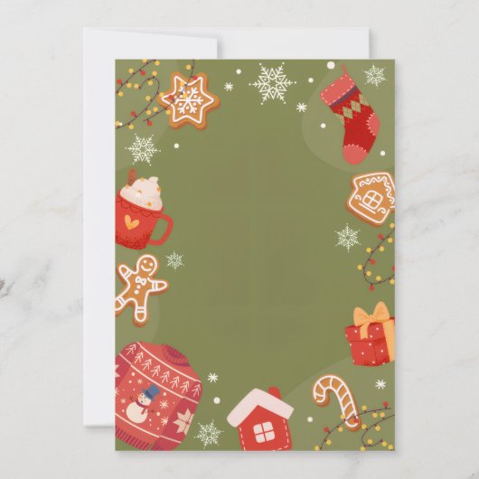 Oh What Fun Red& Green Christmas Holiday Birthday Kaart (Achterkant)