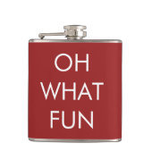 OH What Fun Red Kerstmis Flask Heupfles (Voorkant)