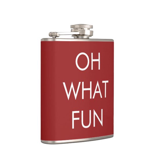OH What Fun Red Kerstmis Flask Heupfles (Rechts)