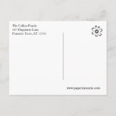 Oh What Fun Red w/ Snowflakes & Diagonal Stripes Briefkaart (Achterkant)