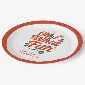 Oh What Fun Retro Christmas Birthday  Papieren Bordje (Gekanteld)