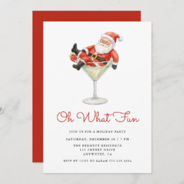 Oh What Fun Santa Modern Christmas Party Kaart