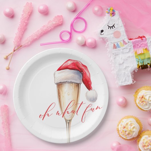 Oh What Fun Santa Paper Plate Papieren Bordje (Feest)