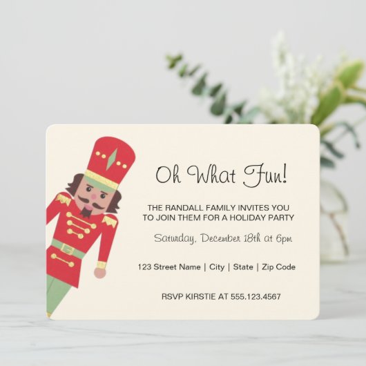 "Oh What Fun" Speelgoed Soldaat | Kerstfeest Kaart (Staand voorkant)