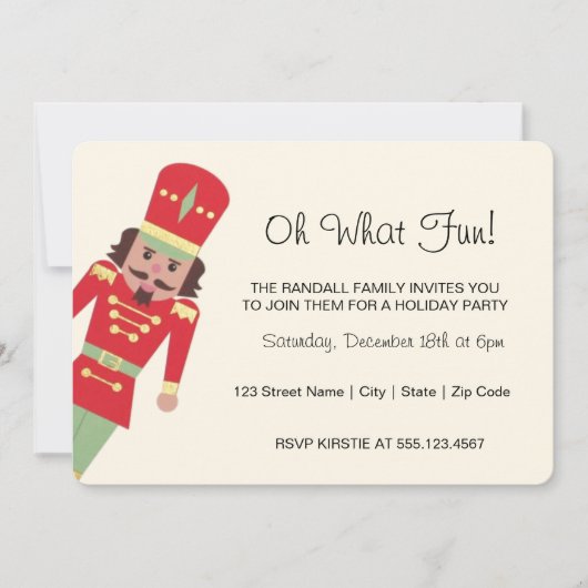 "Oh What Fun" Speelgoed Soldaat | Kerstfeest Kaart (Voorkant)