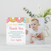 Oh What Fun Sweet Donuts Birthday Party Bedankkaart (Staand voorkant)