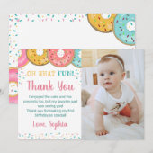 Oh What Fun Sweet Donuts Birthday Party Bedankkaart (Voorkant / Achterkant)