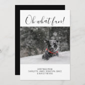 Oh What Fun Typografie Personated Kerstmis Feestdagenkaart (Voorkant / Achterkant)