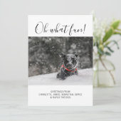 Oh What Fun Typografie Personated Kerstmis Feestdagenkaart (Staand voorkant)
