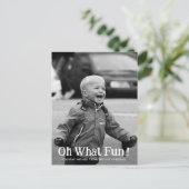 Oh What Fun Typography Modern Holiday Foto Feestdagenkaart (Staand voorkant)