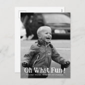 Oh What Fun Typography Modern Holiday Foto Feestdagenkaart (Voorkant / Achterkant)