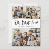 Oh What Fun Typography Script Kerstfoto Feestdagenkaart (Voorkant)