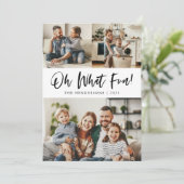 Oh What Fun Typography Script Kerstfoto Feestdagenkaart (Staand voorkant)