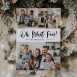 Oh What Fun Typography Script Kerstfoto Feestdagenkaart<br><div class="desc">Fun en modern kerstkaartje met meerdere foto's. In de tekst van de handgeschreven typografie staat: "Oh What Fun!" in een zwarte penseelstreek. U kunt drie foto's op deze kaart toevoegen.</div>